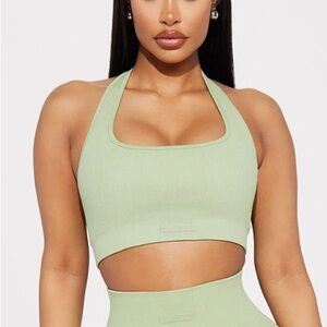 New Fashion Nova Seamless Sports Bra Green Size medium